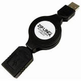 GS-0188 - Cable, Retractable, USB 2.0 Compatible, A-A, M-F, 48