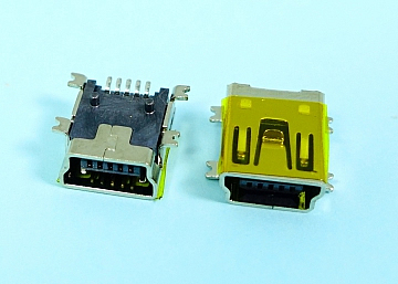 LMNUB-22MBH051T120LBXXX - MINI USB B Type 5Pin Female  SMT With Post - LAI HENG TECHNOLOGY LTD.
